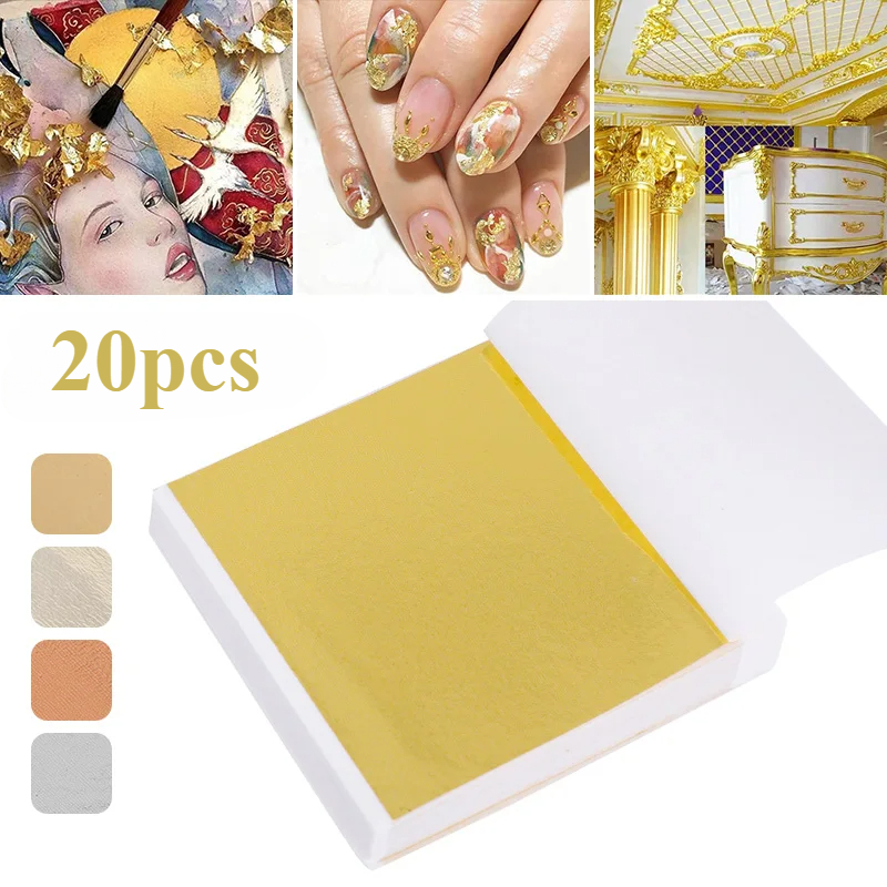 Interior Design Paper - 20 Pcs Gold Leaf Sheets: Versatile
