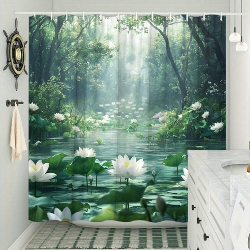 Lotus Forest Shower Curtain Po - Interior Design Zen Style avaliação e preço