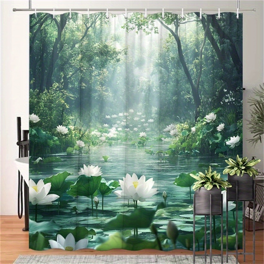 Lotus Forest Shower Curtain Po - Interior Design Zen Style avaliação e preço