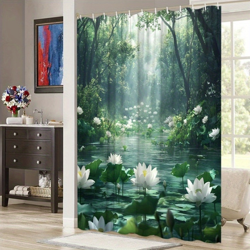 Lotus Forest Shower Curtain Po - Interior Design Zen Style avaliação e preço