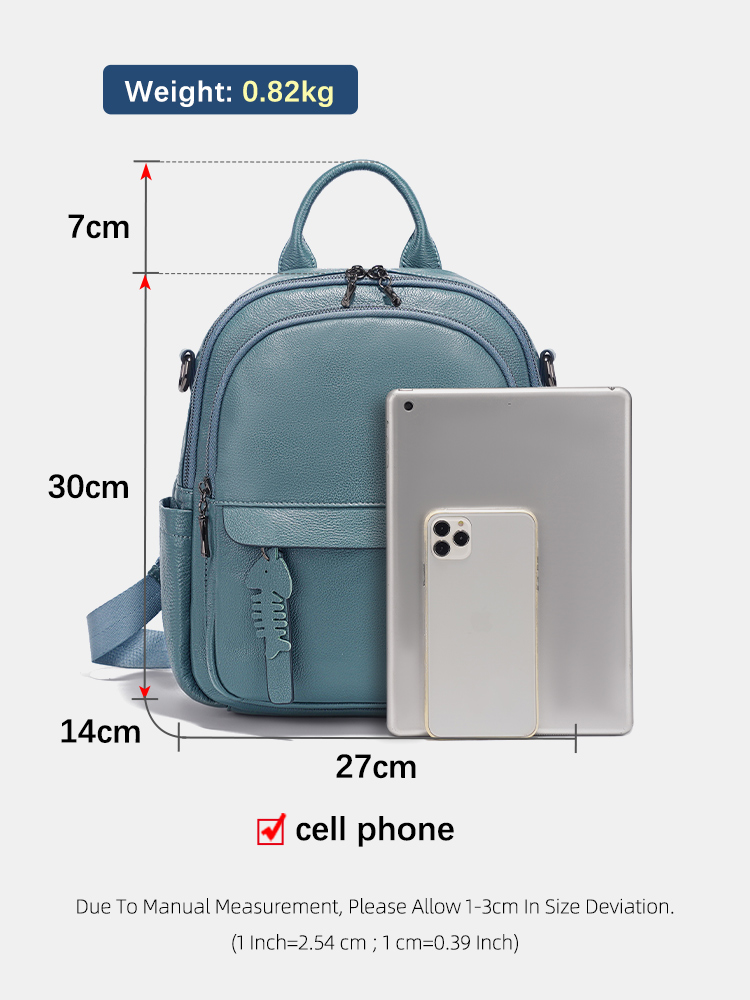 Zency Genuine Leather Backpack - Interior Design Women avaliação e preço