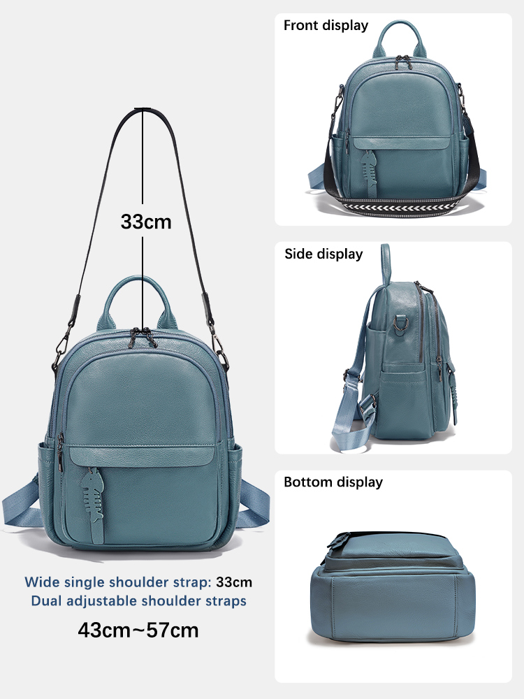 Zency Genuine Leather Backpack - Interior Design Women avaliação e preço