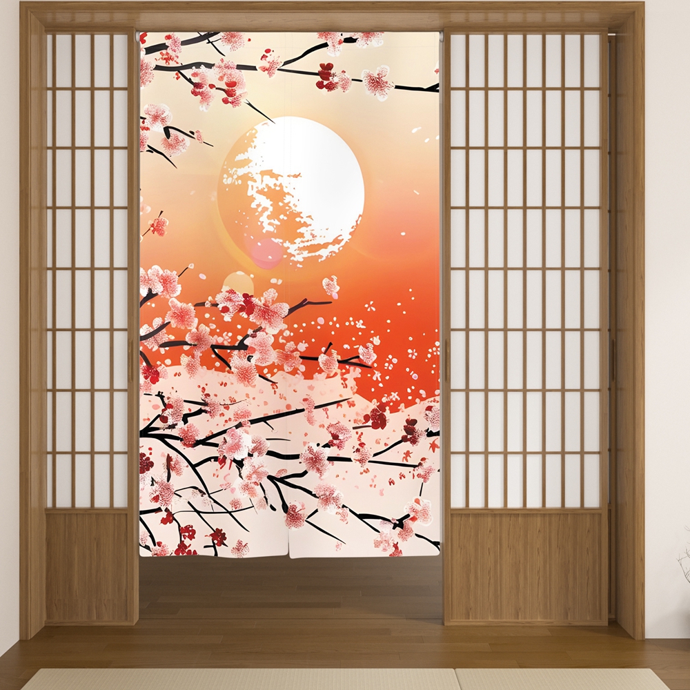 Japanese Door Curtain Cherry B - Interior Design Zen Style avaliação e preço