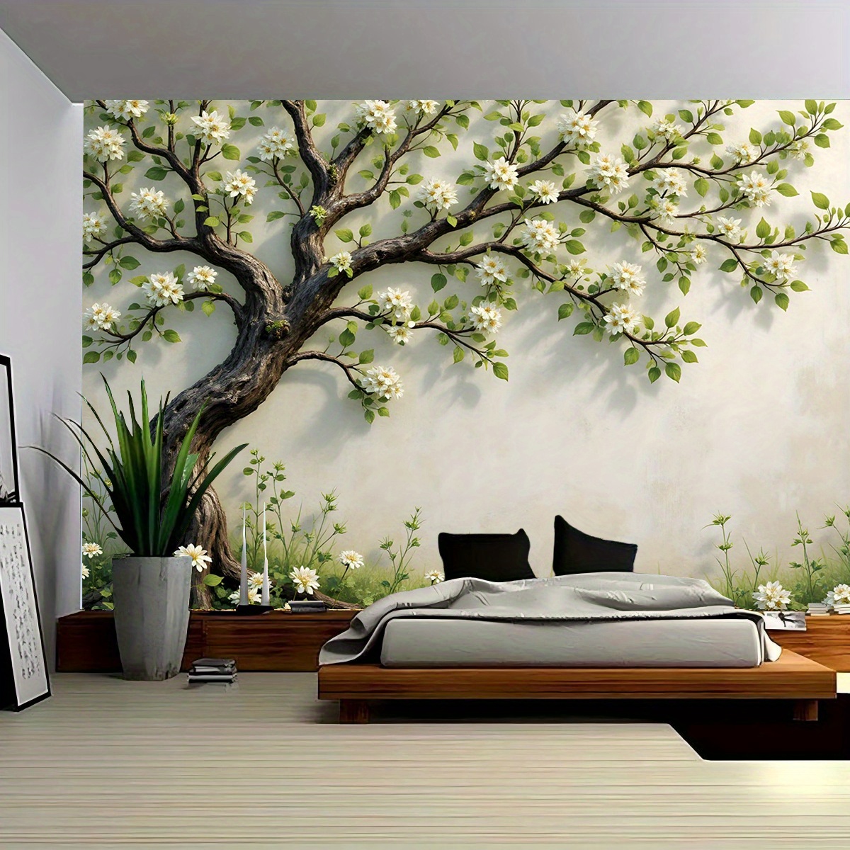 3D Blossoming Tree Wall Mural  - Interior Design Zen Style avaliação e preço