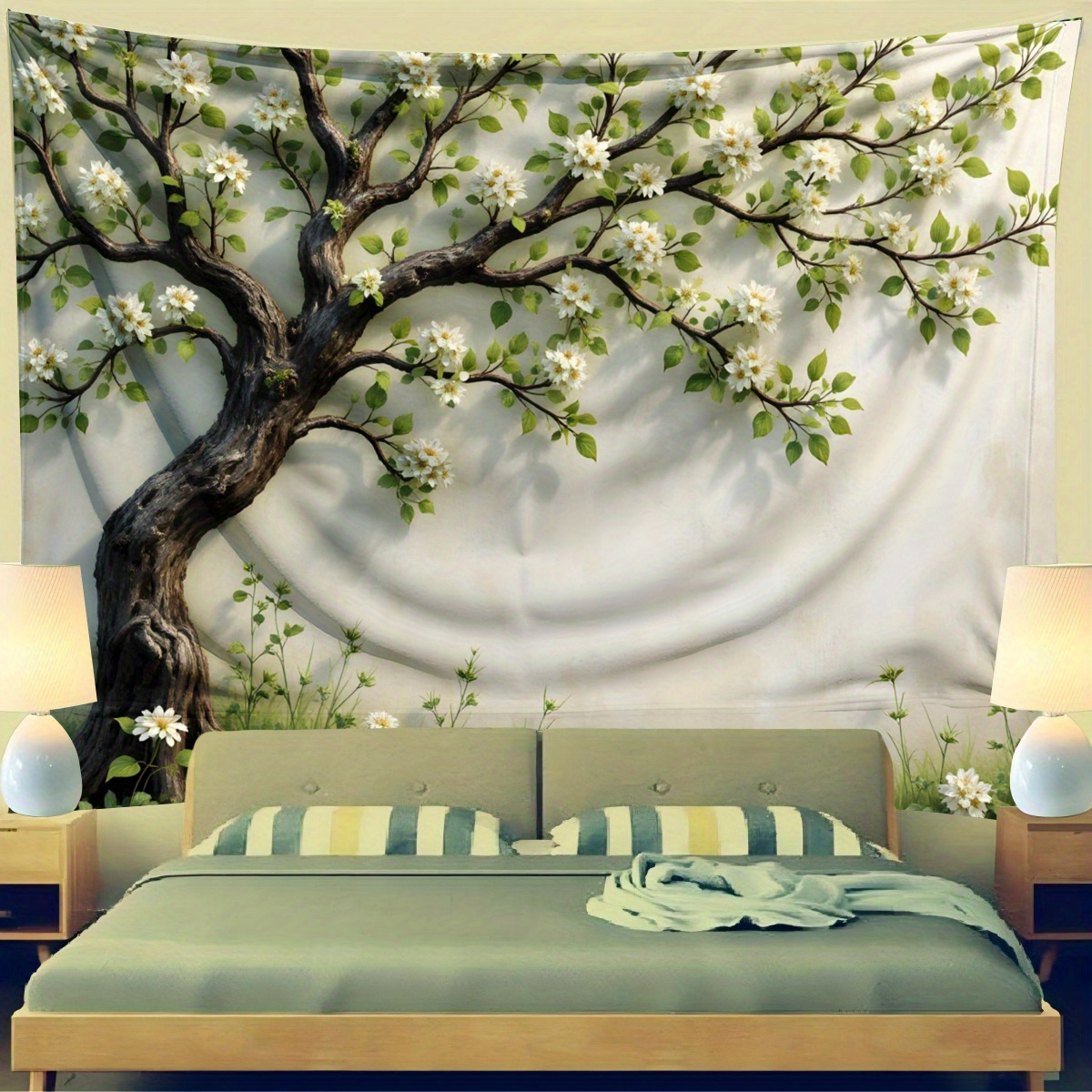 3D Blossoming Tree Wall Mural  - Interior Design Zen Style avaliação e preço