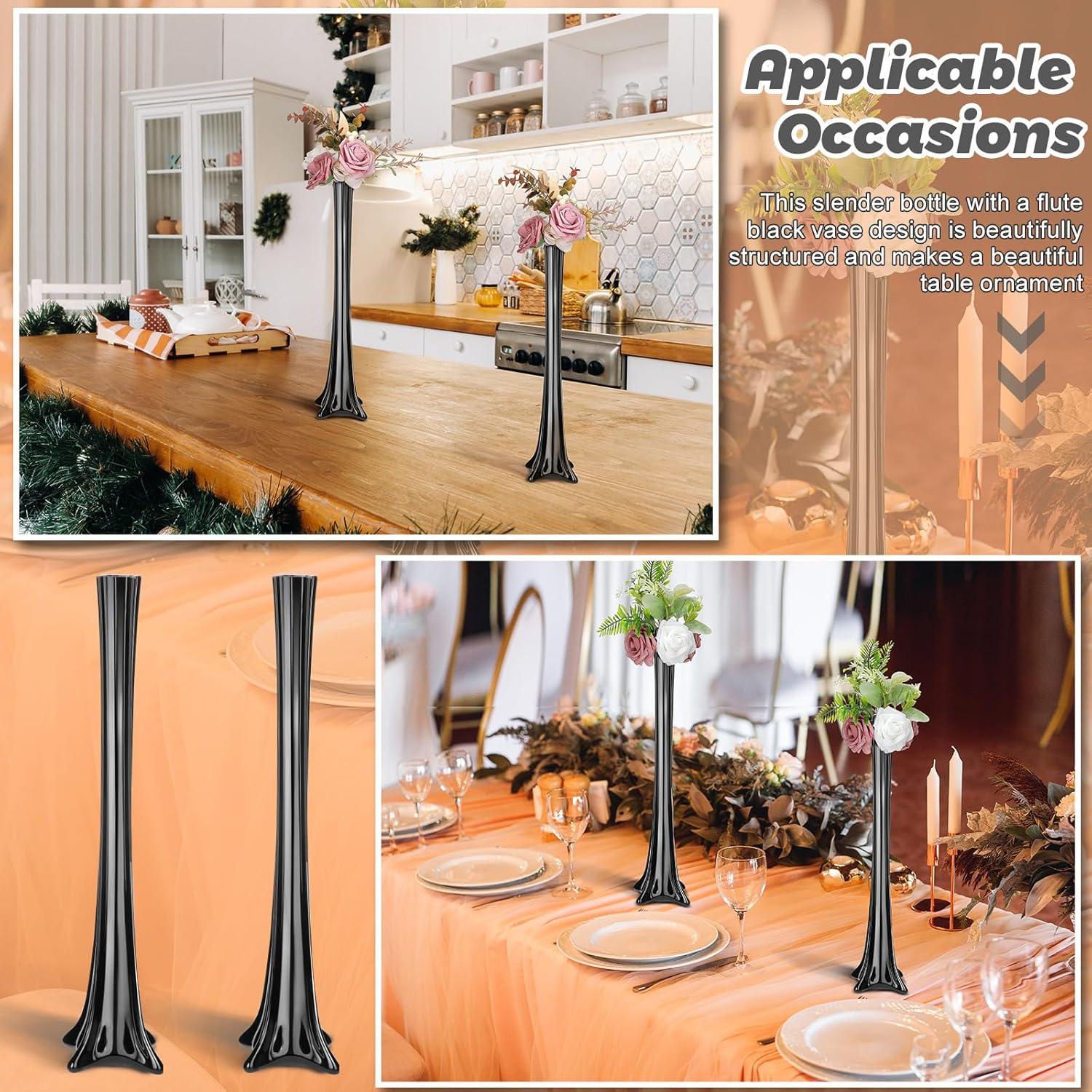 6 Pcs Eiffel Tower Vases 16 In - Fluted Vase Tall avaliação e preço