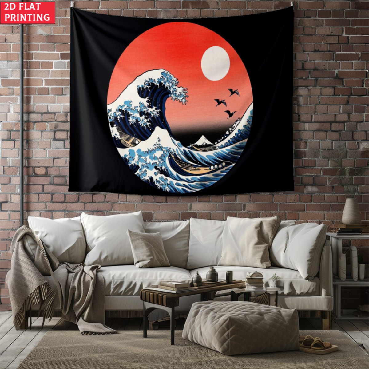 unframed Japanese Wave Sunset  - Interior Design Zen Style avaliação e preço