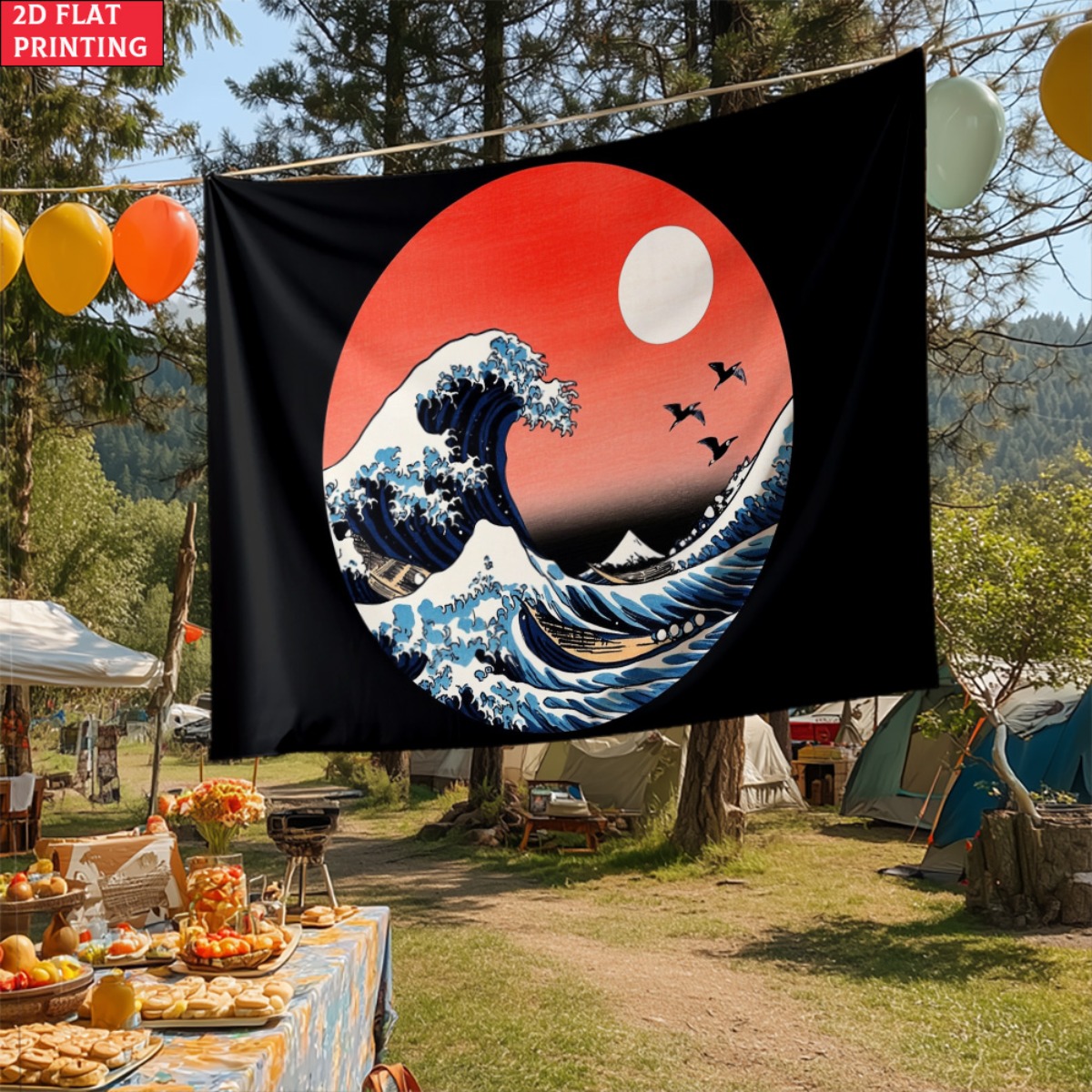 unframed Japanese Wave Sunset  - Interior Design Zen Style avaliação e preço
