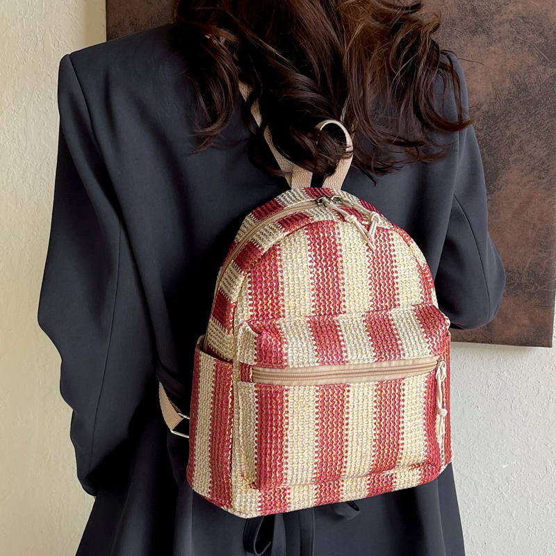 Colorful Grass Woven Backpack  - Interior Design Women avaliação e preço